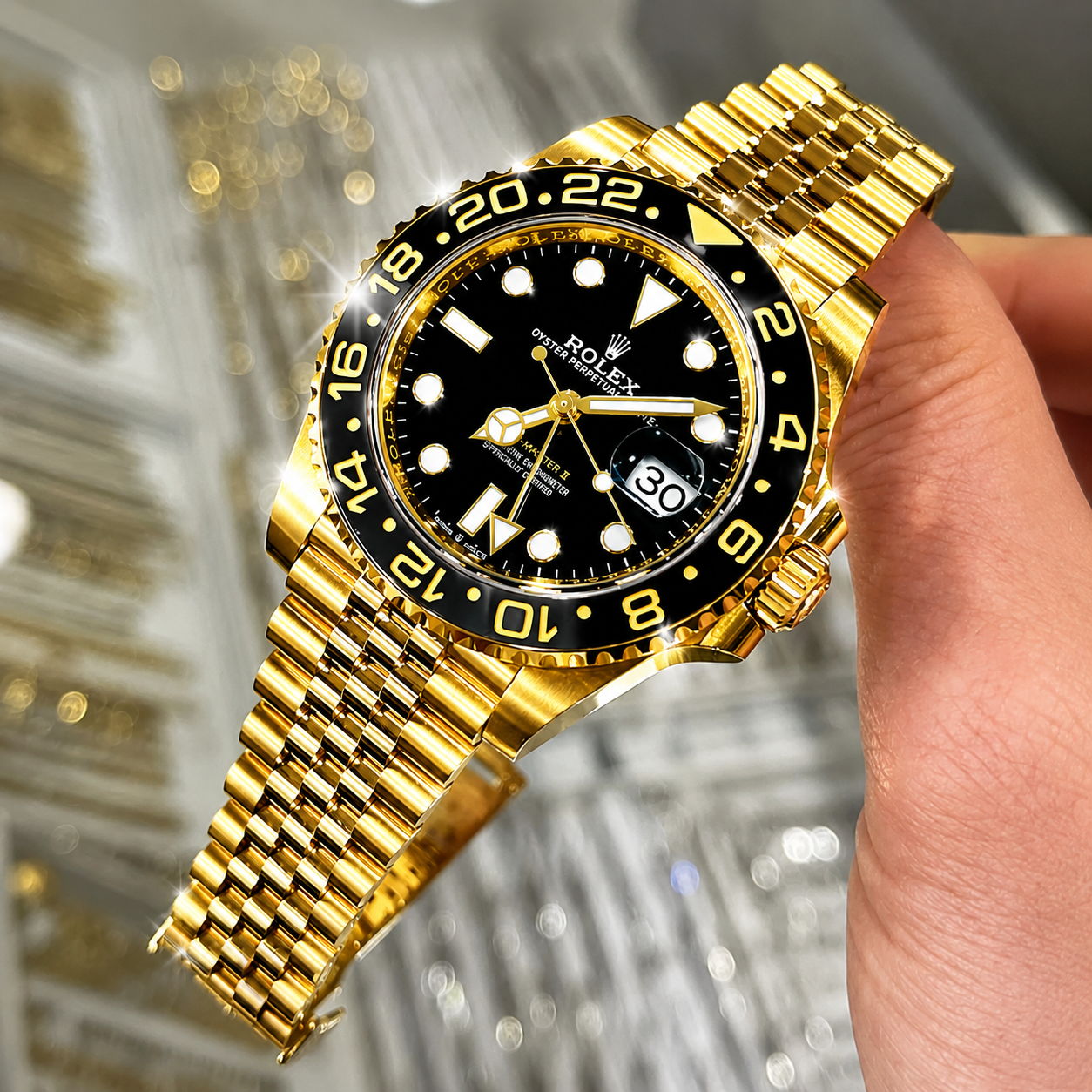 ROLEX GMT MASTER II [BLACK / GOLDEN] 3009025