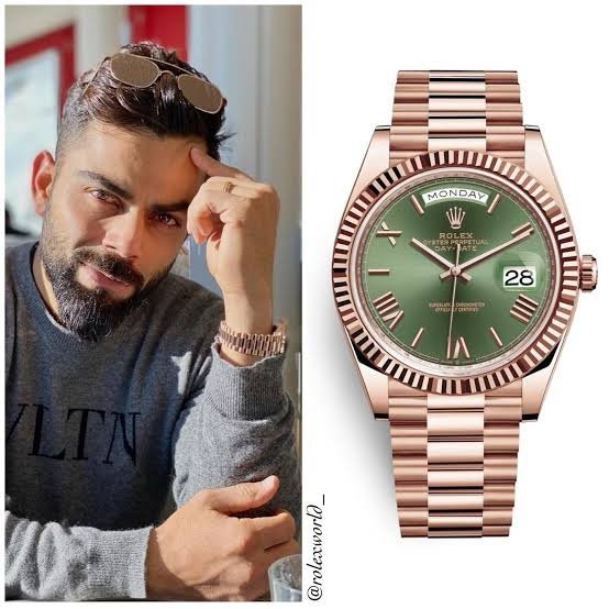 Rolex Day-Date Rose Gold Olive Green Dial (Virat Kohli)